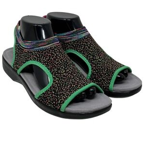 TRAQ by Alegria Womens Queen Dream Knit Sandal‎ Eu 41 US 10 Dopamine Artsy Neon